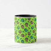 Neon Green Doodle Pattern van 80/90 Mok (Midden)