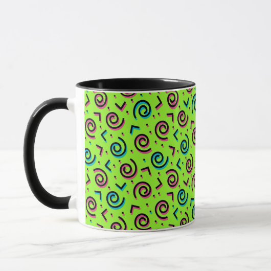 Neon Green Doodle Pattern van 80/90 Mok (Links)
