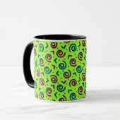 Neon Green Doodle Pattern van 80/90 Mok (Voorkant links)