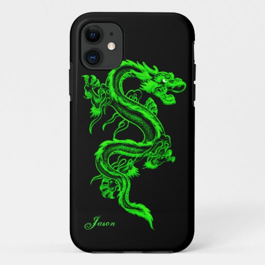Neon Green Dragon Custom iPhone 5 Hoesje (Achterkant)