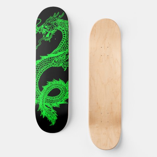 Neon Green Dragon Skateboard Deck (Voorkant)