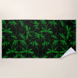 Neon Green Dragonfly Beach Towel Strandlaken
