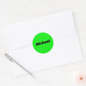 Neon Green Elegant Naam Kleur Trendy Mode Ronde Sticker (Envelop)