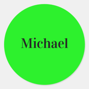 Neon Green Elegant Naam Kleur Trendy Mode Ronde Sticker