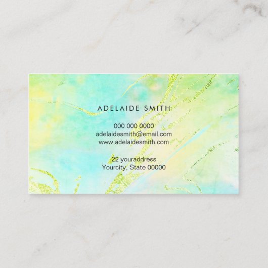 Neon Green elegant ontwerp Visitekaartje (Achterkant)