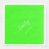 Neon Green Elegant script Servet (Voorkant)