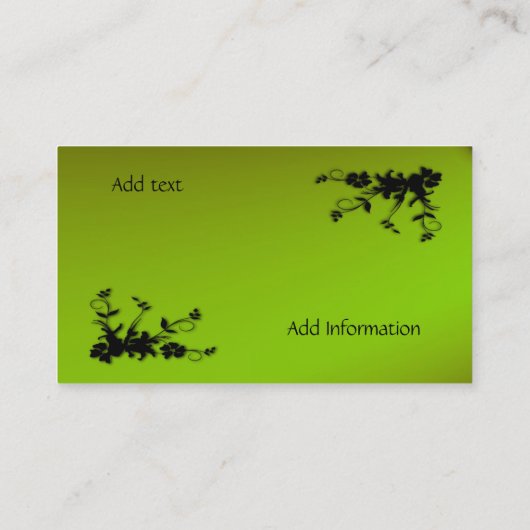 Neon Green en Black Elegant Visitekaartje (Achterkant)