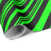 Neon Green en Black Stripes Cadeaupapier (Rol Hoek)
