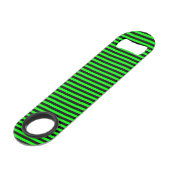 Neon Green en Black Stripes Speed Flessenopener (Voorkant Gekanteld)