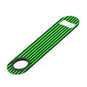 Neon Green en Black Stripes Speed Flessenopener (Achterkant Gekanteld)