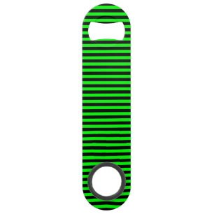 Neon Green en Black Stripes Speed Flessenopener