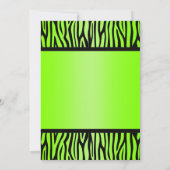 Neon Green en Black Zebra Bow Sweet 16 Birthday Kaart (Achterkant)