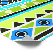Neon Green- en blauw stampatroon Poster (Hoek)