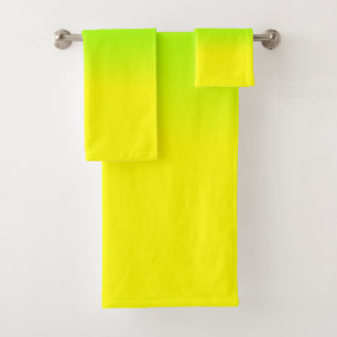 Neon Green en Neon Yellow Ombré Shade Color Fade Bad Handdoek