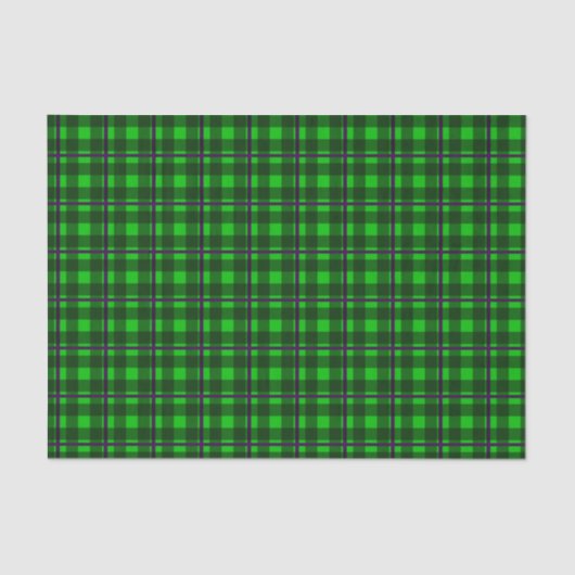 Neon Green en Paars Tartan 01 Tissuepapier (Voorkant)