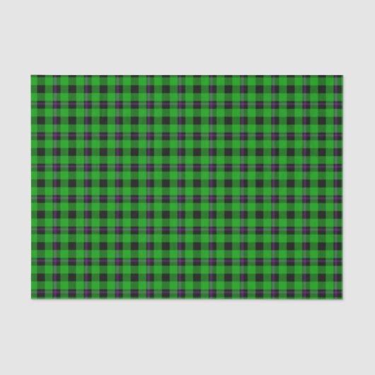 Neon Green en Paars Tartan 02 Tissuepapier (Voorkant)