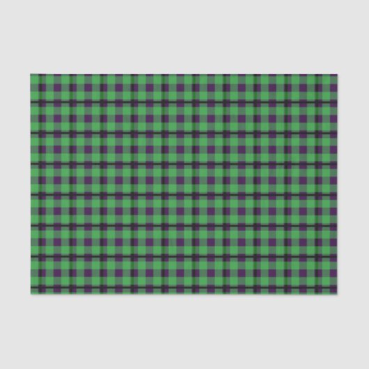 Neon Green en Paars Tartan 03 Tissuepapier (Voorkant)