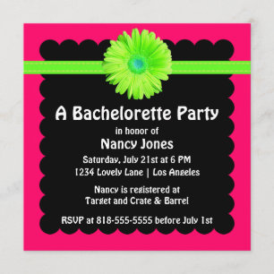Neon Green en Pink Bachelorette Party Kaart