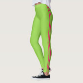 Neon Green en Pink Striped Athletic Leggings (Links)