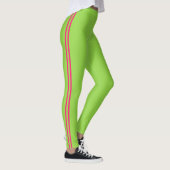 Neon Green en Pink Striped Athletic Leggings (Rechts)