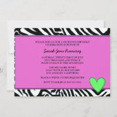 Neon Green en Roze Sweet Sixteen Kaart (Achterkant)