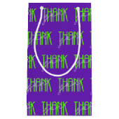 neon green en white dank u klein cadeauzakje (Voorkant)