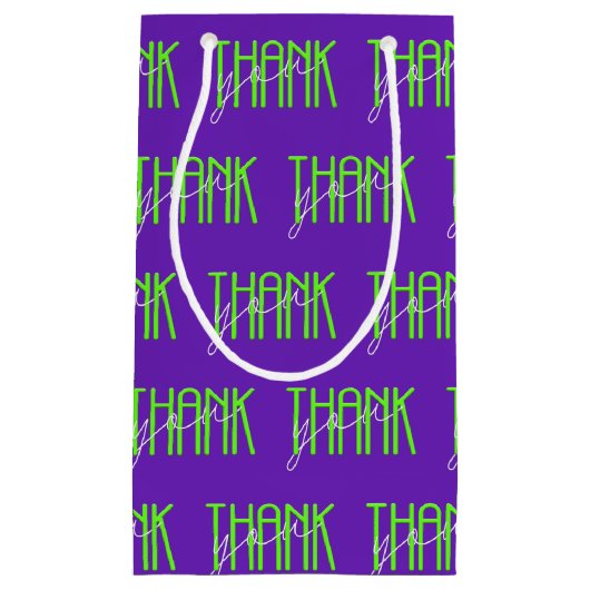 neon green en white dank u klein cadeauzakje (Voorkant)