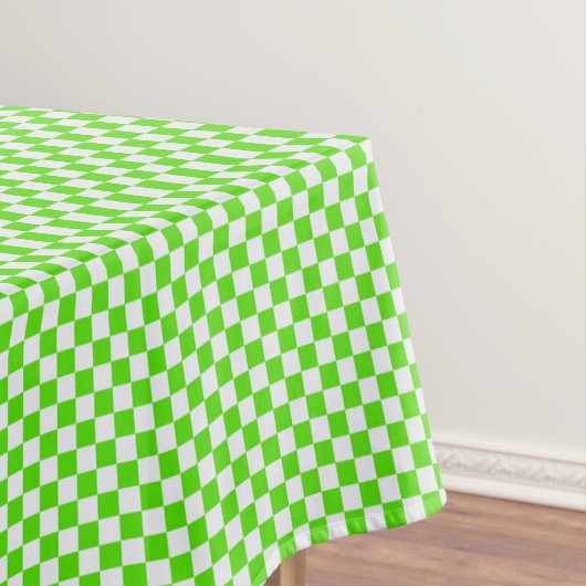 Neon Green en White Gingham geborduurd Tafelkleed (Voorbeeld)