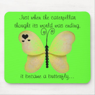 Neon Green en Yellow Butterfly Muismat