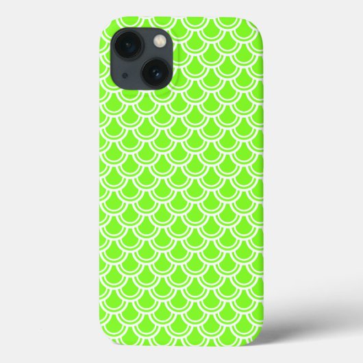 Neon Green Fish Scale Pattern iPad Air Case (Achterkant)