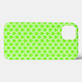 Neon Green Fish Scale Pattern iPad Air Case (Achterkant (horizontaal))