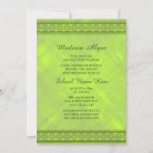 Neon Green Floral Design College Trunk Party Kaart (Voorkant)