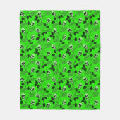 Neon Green Floral Gothic Skull  Fleece Deken (Voorkant)