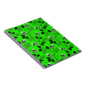Neon Green Floral Gothic Skull Notitieboek (Rechterzijde)