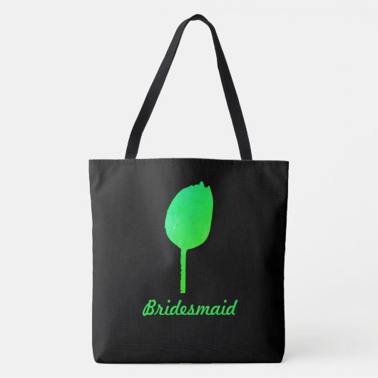 Neon Green Floral Tulip Abstract Bridesmaid Gift Tote Bag (Voorkant)