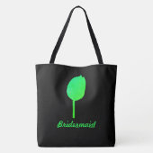 Neon Green Floral Tulip Abstract Bridesmaid Gift Tote Bag (Achterkant)