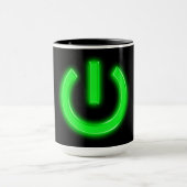 Neon Green Flourescent Power Button Mok (Midden)