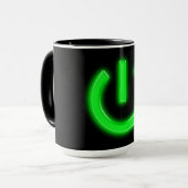 Neon Green Flourescent Power Button Mok (Voorkant links)