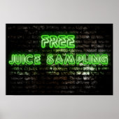 Neon Green Free Juice Sampling Poster (Voorkant)