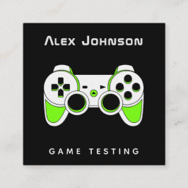 Neon Green Game Testing Tester Developer Joypad Vierkante Visitekaartje