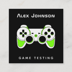 Neon Green Game Testing Tester Developer Joypad Vierkante Visitekaartje