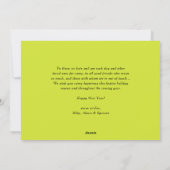 Neon Green Geometric Typography 2025 Nieuwjaar Feestdagenkaart (Achterkant)