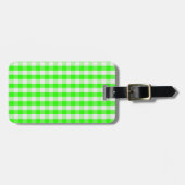 Neon Green Gingham Pattern van Shirley Taylor Bagagelabel (Voorkant horizontaal)