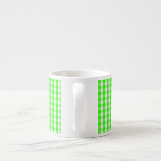 Neon Green Gingham Pattern van Shirley Taylor Espresso Kop (Achterkant)