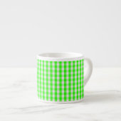 Neon Green Gingham Pattern van Shirley Taylor Espresso Kop (Voorkant rechts)
