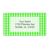 Neon Green Gingham Pattern van Shirley Taylor Etiket (Voorkant)