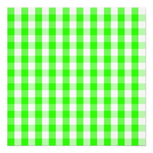 Neon Green Gingham Pattern van Shirley Taylor Foto Afdruk (Voorkant)