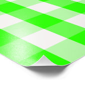 Neon Green Gingham Pattern van Shirley Taylor Foto Afdruk (Hoek)