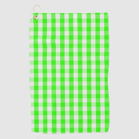 Neon Green Gingham Pattern van Shirley Taylor Golfhanddoek (Voorkant)