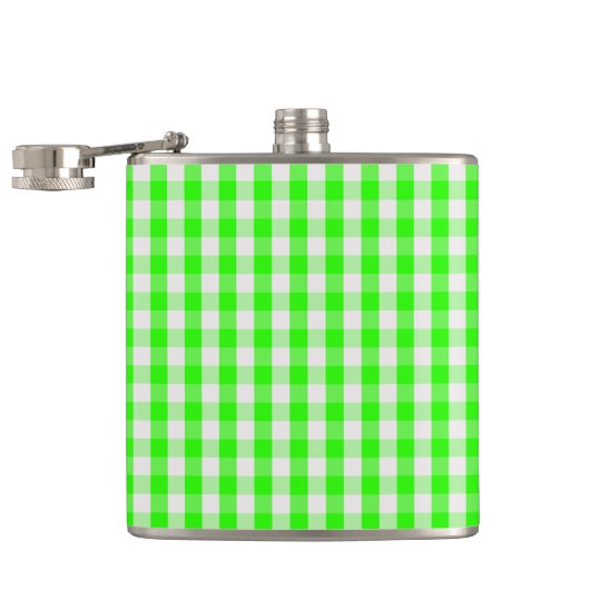 Neon Green Gingham Pattern van Shirley Taylor Heupfles (Geopend)